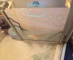 花見川区浴室ドアガラス割れ