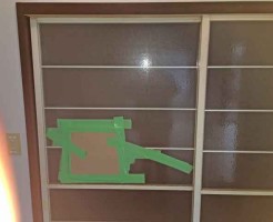 梨地ガラス修理交換前